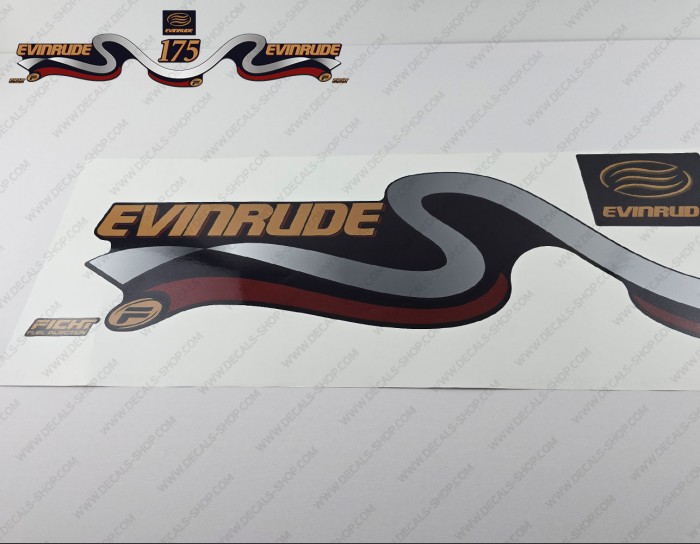 Evinrude 175HP Ficht Fuel Injection 1999-2000 Blue Cowl Outboard Decal Kit